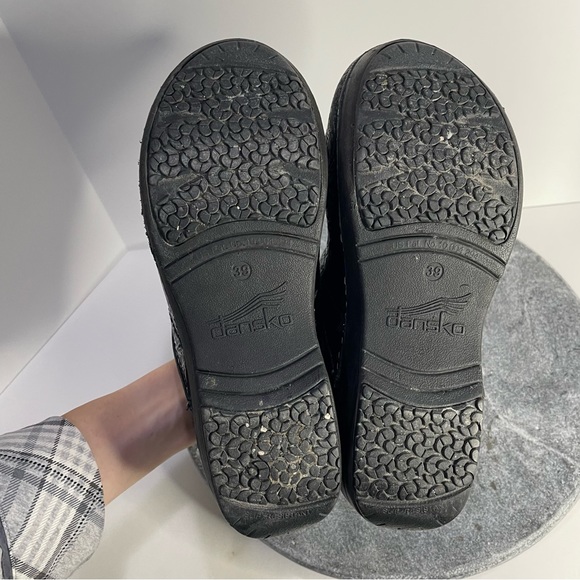 Dansko Black Tooled Leather Slip On Clogs Professional XP 2.0 Size 39 - Picture 9 of 11